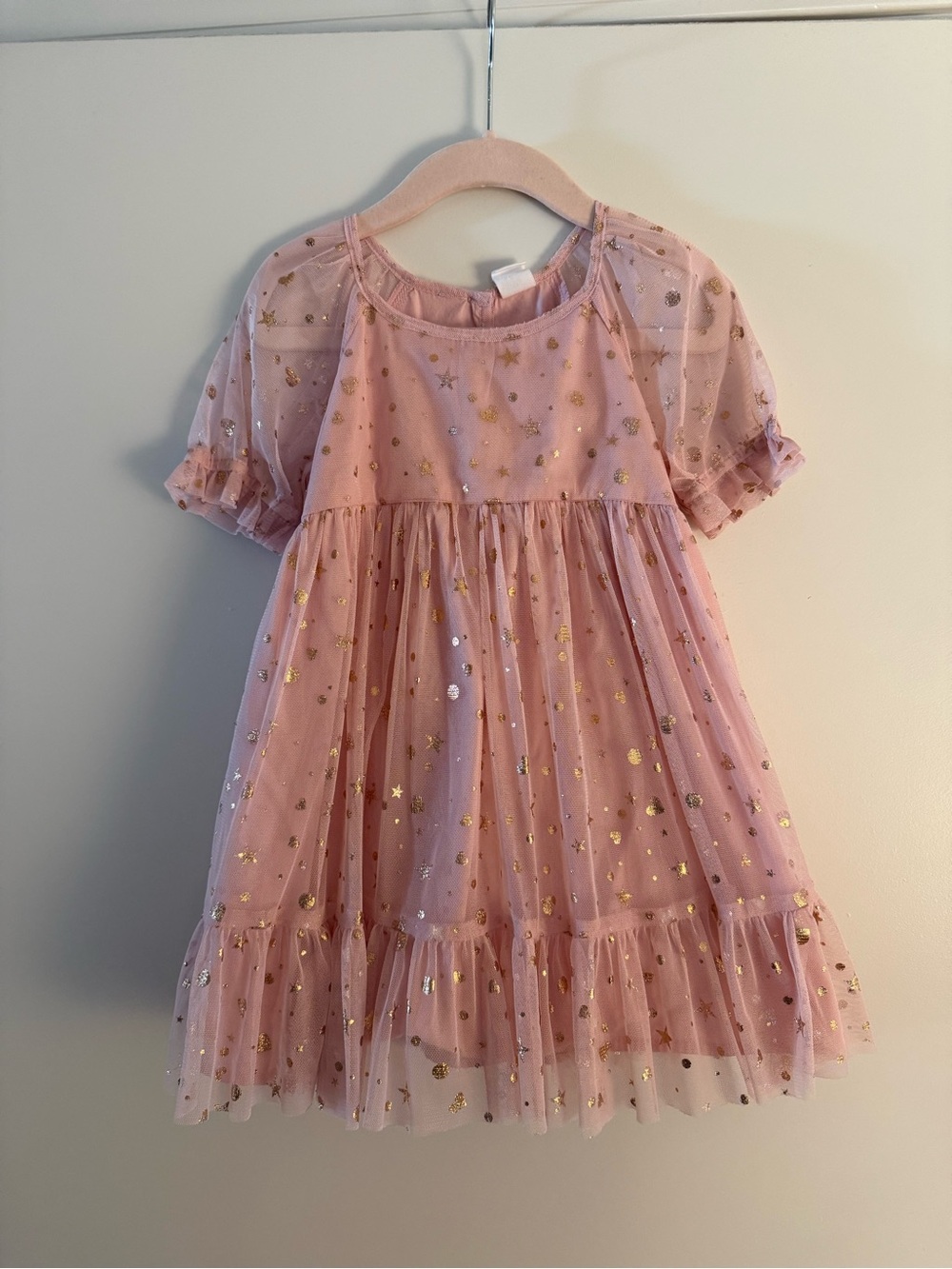 GAP Pink Dress with Gold Star Accents